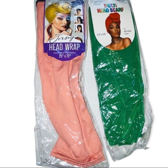 Mauve Pink and Green Head Wraps - Picture 1 of 3